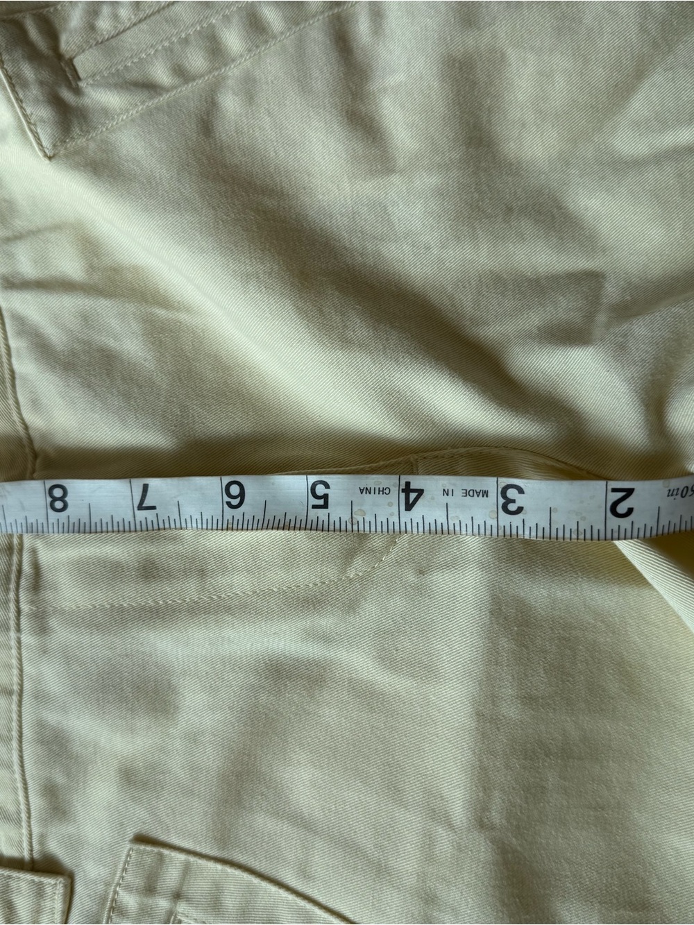 LOFT Yellow butter Cream Bermuda Chino Shorts with Welt Pockets - Picture 9 of 10